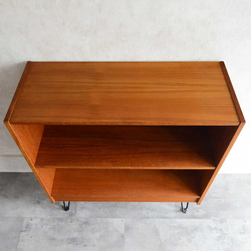 デンマーク チークオープンシェルフ 8-50 (アイアンレッグ)