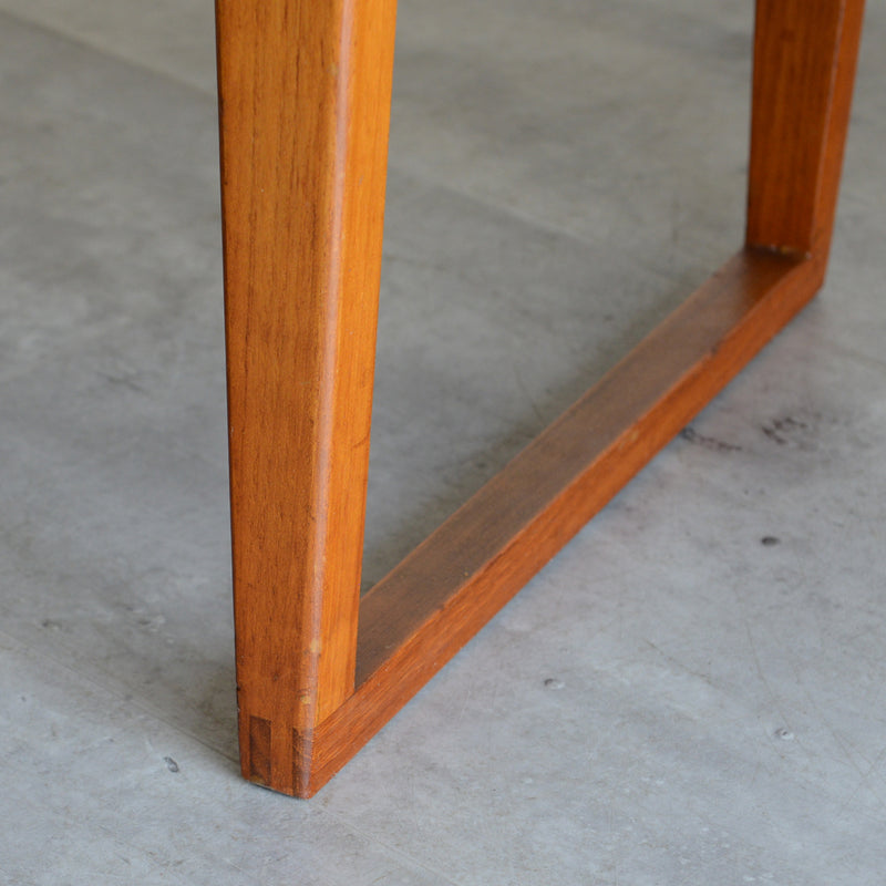 60Sチークローテーブル(ラダー棚）25 (天板剥離再塗装済）