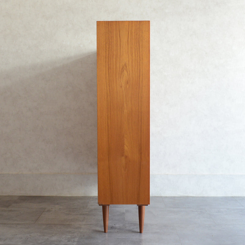 デンマーク ヴィンテージ　チークシェルフ（木扉付）5-121