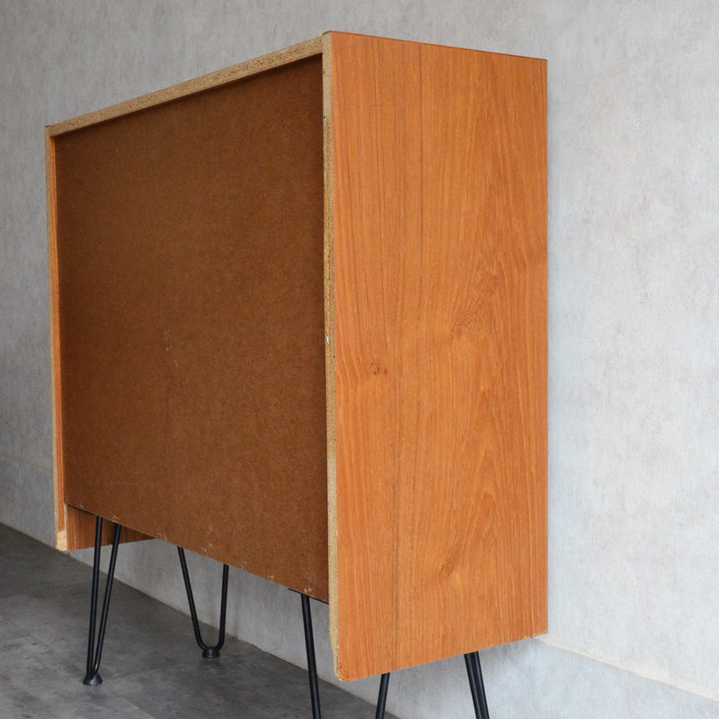 デンマーク チークオープンシェルフ 8-50 (アイアンレッグ)