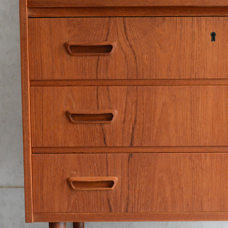 デンマーク ヴィンテージ　チークビューロー(ミラー付き)3-52