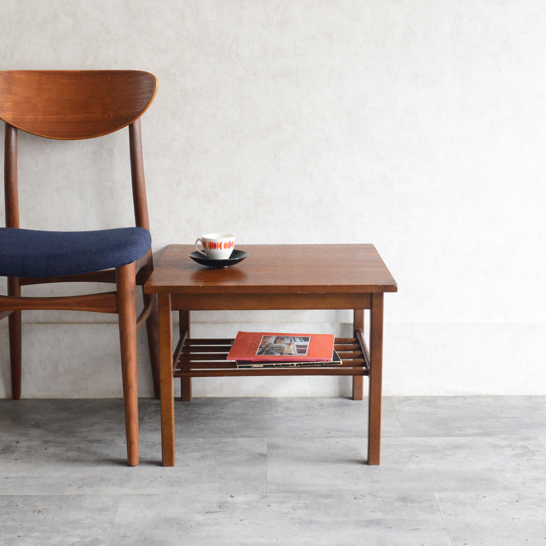 ミッドセンチュリーチークローテーブル 69(下棚付)