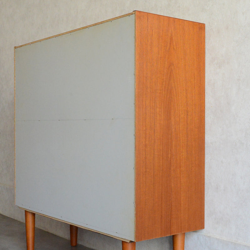 デンマーク ヴィンテージ チーク シェルフ (木扉付）6-67