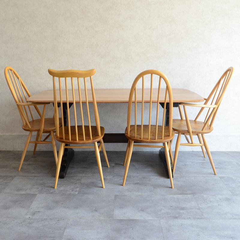 ERCOL アーコール バイカラー レクタングルテーブル 01（天板剥離再塗装済）