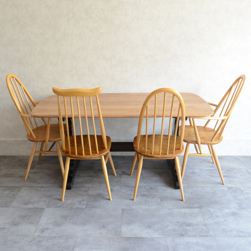 ERCOL アーコール バイカラー レクタングルテーブル 01（天板剥離再塗装済）