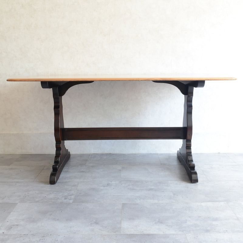 ERCOL アーコール バイカラー レクタングルテーブル 01（天板剥離再塗装済）