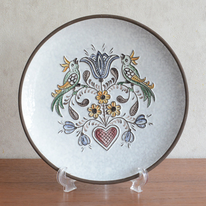 ドイツ壁掛け絵皿(鳥）