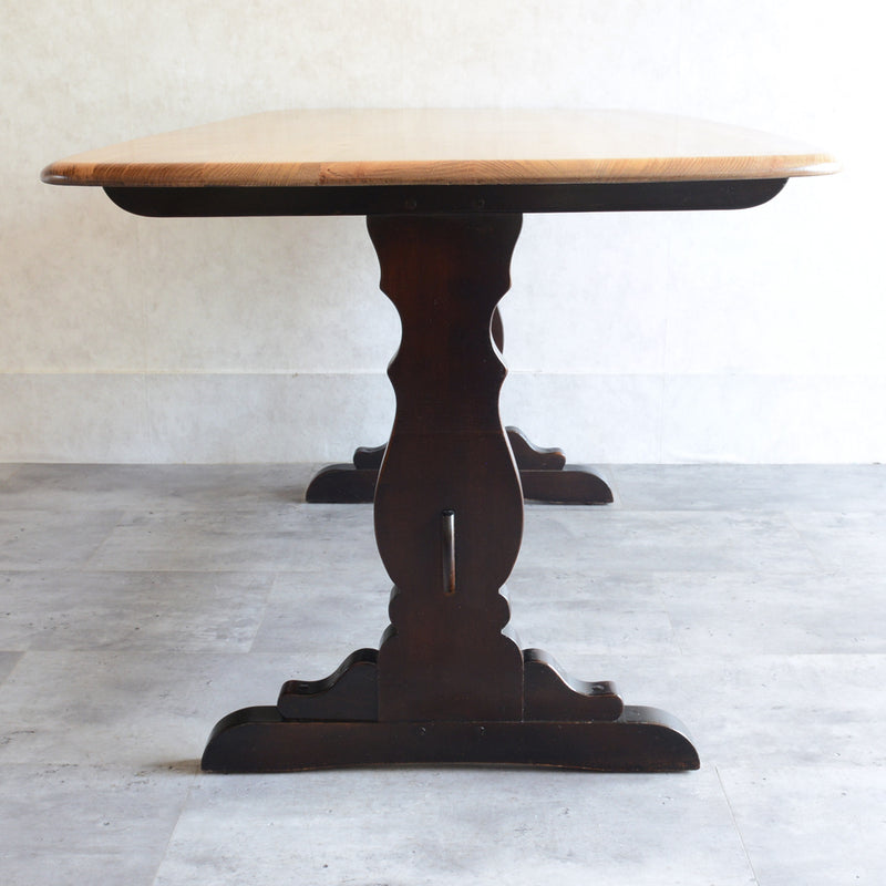 ERCOL アーコール バイカラー レクタングルテーブル 01（天板剥離再塗装済）