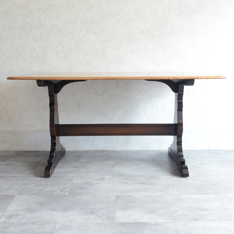 ERCOL アーコール バイカラー レクタングルテーブル 01（天板剥離再塗装済）