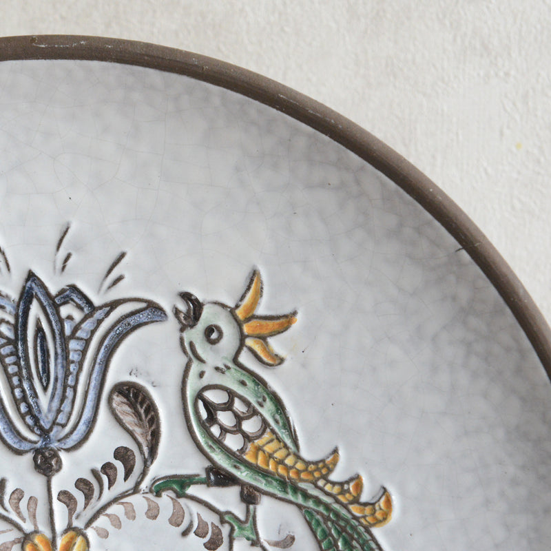 ドイツ壁掛け絵皿(鳥）