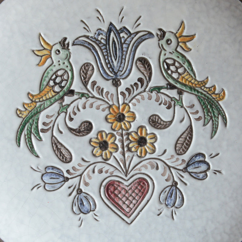 ドイツ壁掛け絵皿(鳥）