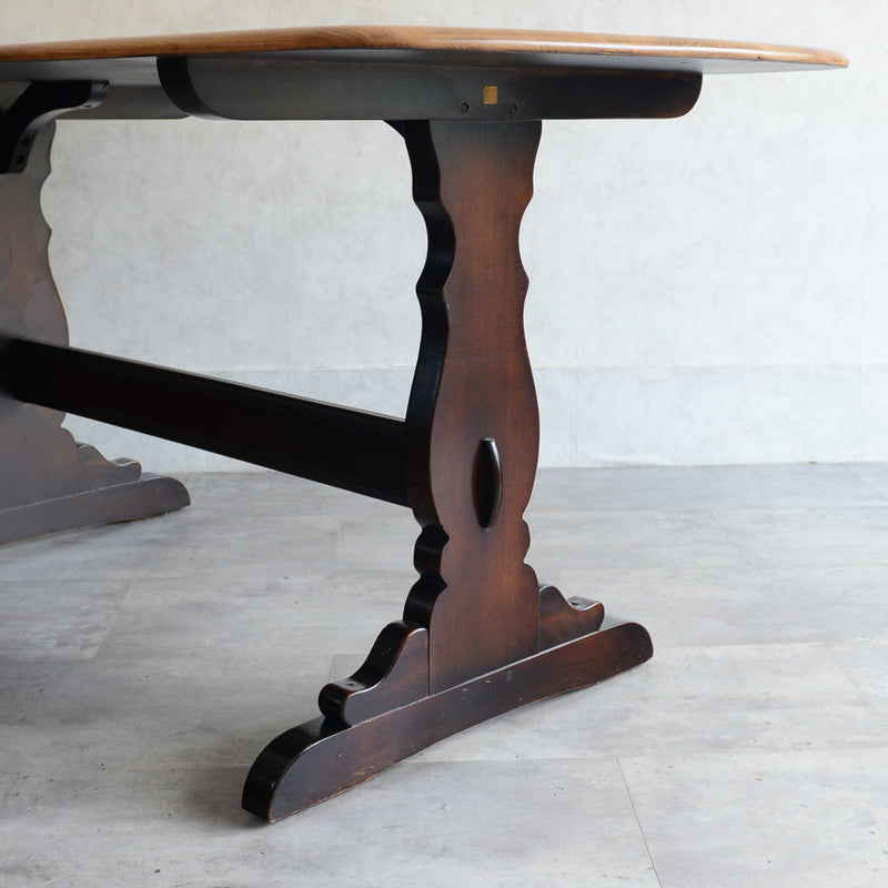 ERCOL アーコール バイカラー レクタングルテーブル 01（天板剥離再塗装済）