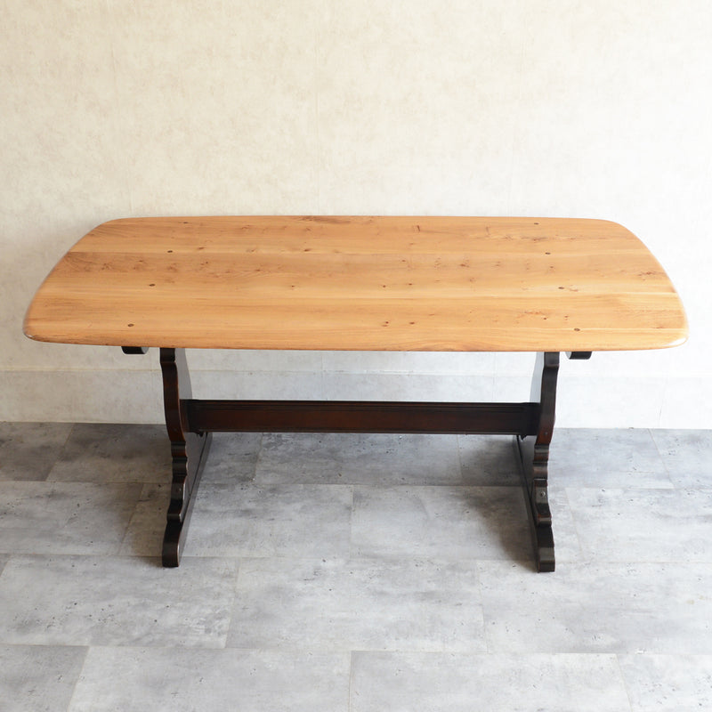 ERCOL アーコール バイカラー レクタングルテーブル 01（天板剥離再塗装済）