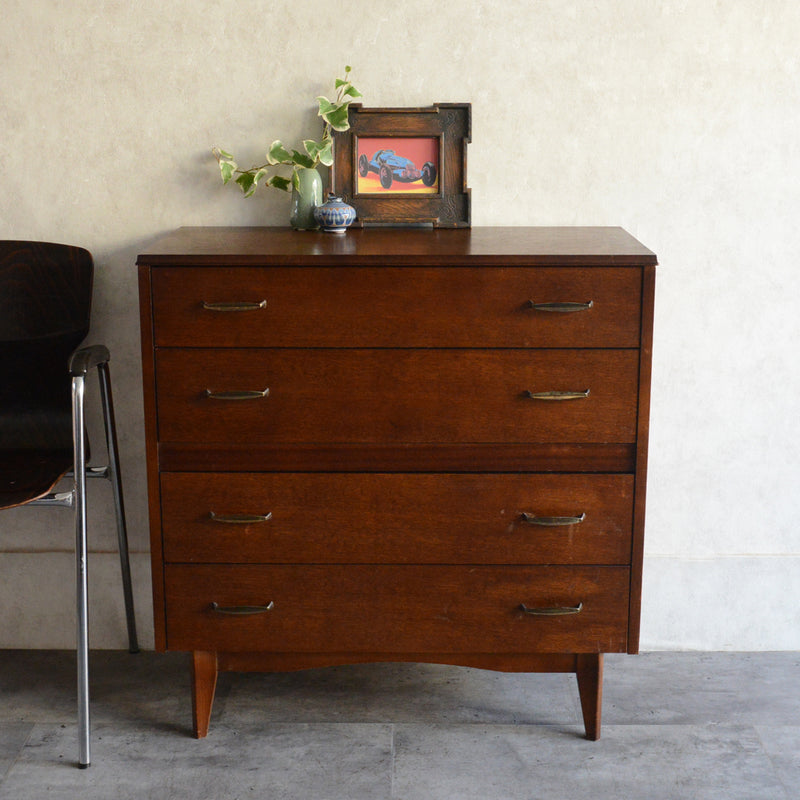 60S ヴィンテージ  オーク4段チェスト