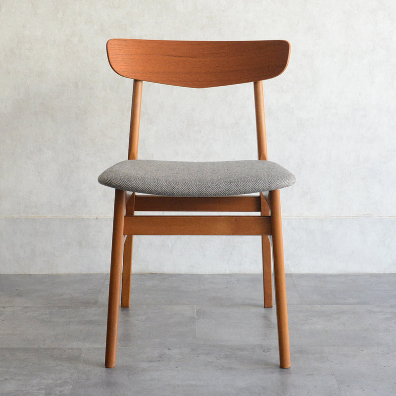 ダイニングチェア(張替済・グレージュヘリンボーン)