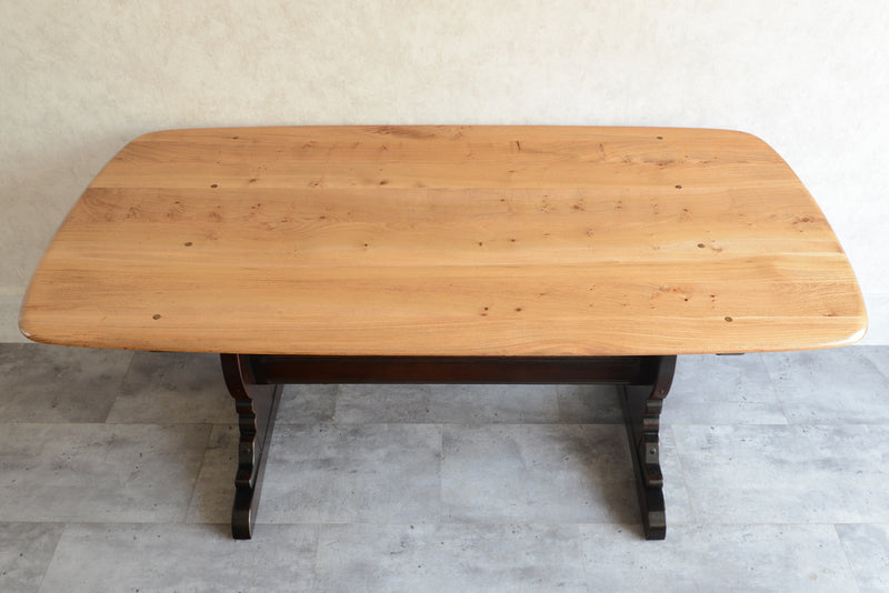 ERCOL アーコール バイカラー レクタングルテーブル 01（天板剥離再塗装済）