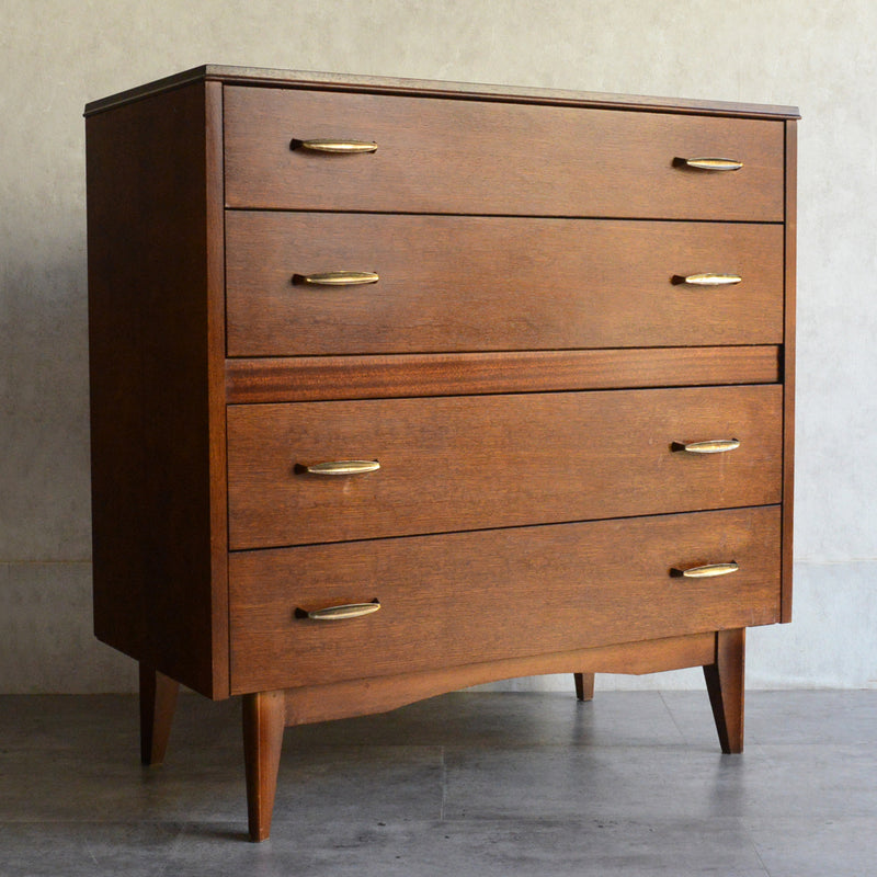 60S ヴィンテージ  オーク4段チェスト