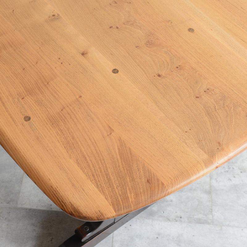 ERCOL アーコール バイカラー レクタングルテーブル 01（天板剥離再塗装済）