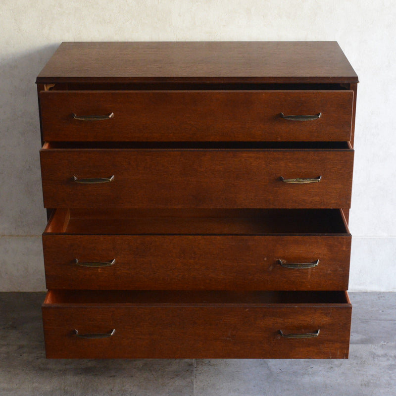 60S ヴィンテージ  オーク4段チェスト