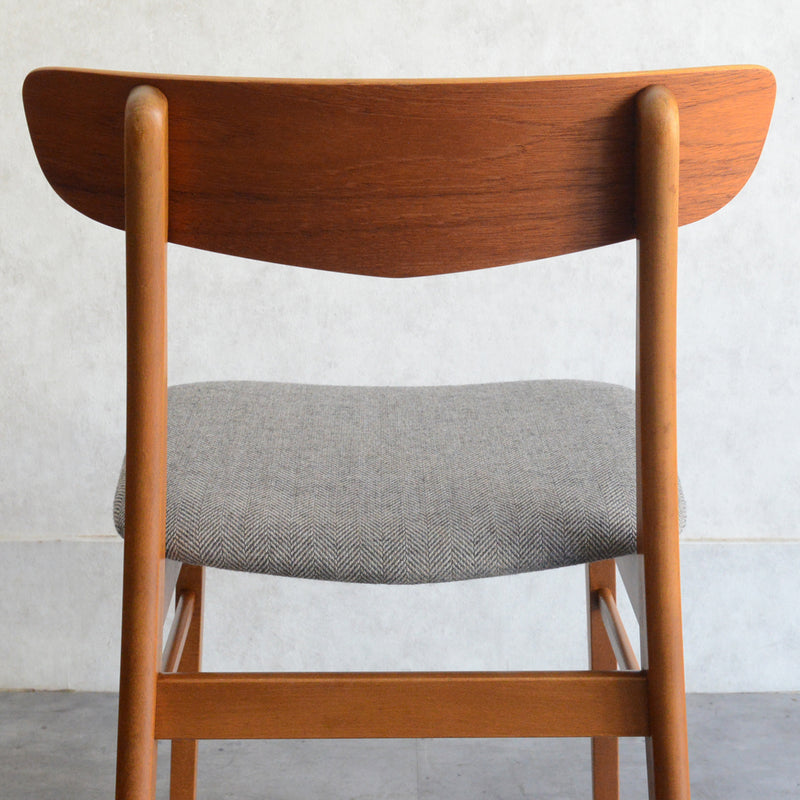 ダイニングチェア(張替済・グレージュヘリンボーン)