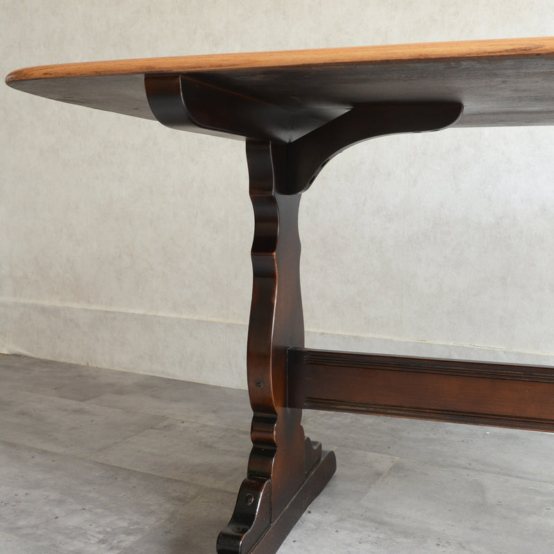 ERCOL アーコール バイカラー レクタングルテーブル 01（天板剥離再塗装済）