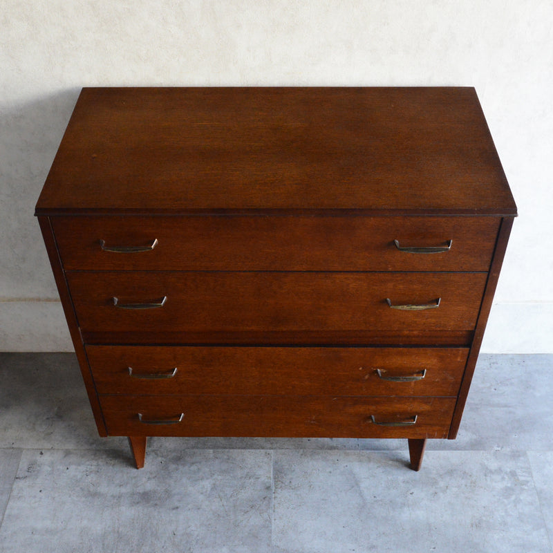 60S ヴィンテージ  オーク4段チェスト