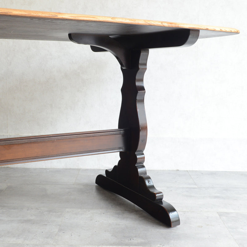 ERCOL アーコール バイカラー レクタングルテーブル 01（天板剥離再塗装済）