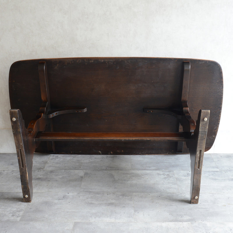 ERCOL アーコール バイカラー レクタングルテーブル 01（天板剥離再塗装済）