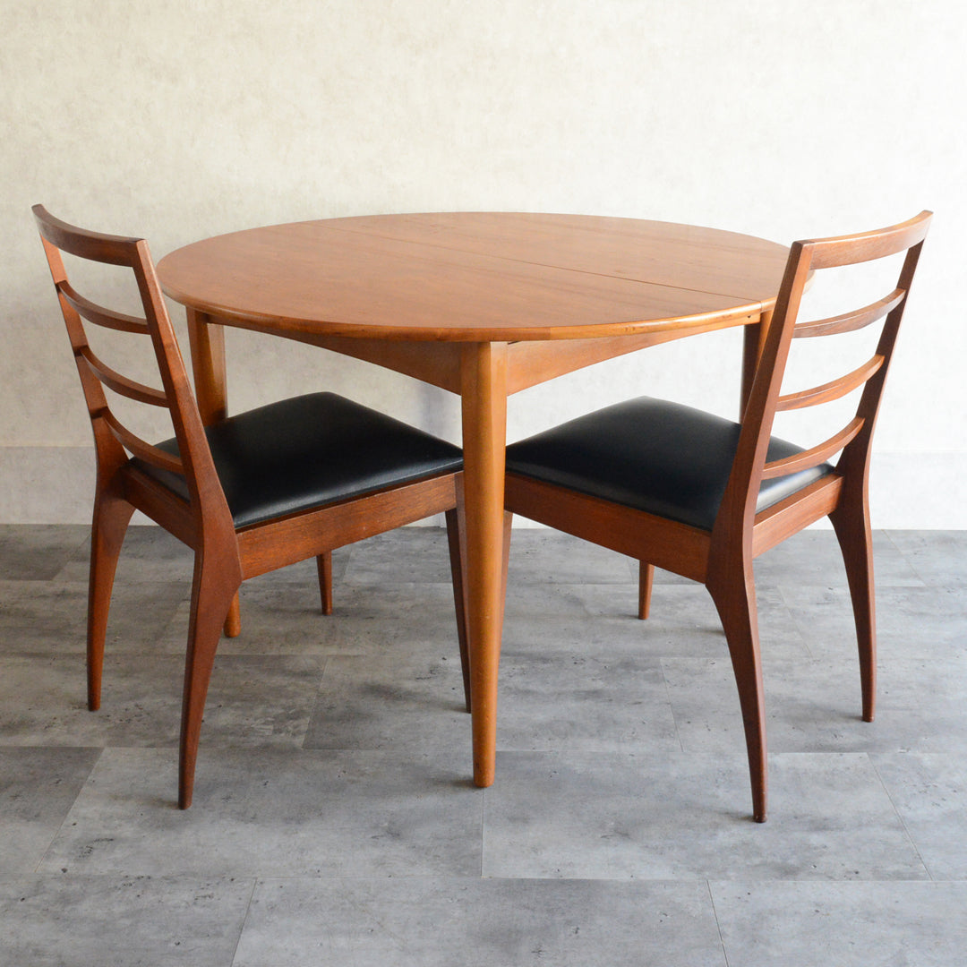 Ｔ様見学予約商品　Jentique コンパクト エクステンション ラウンドテーブル12(天板剥離再塗装済)