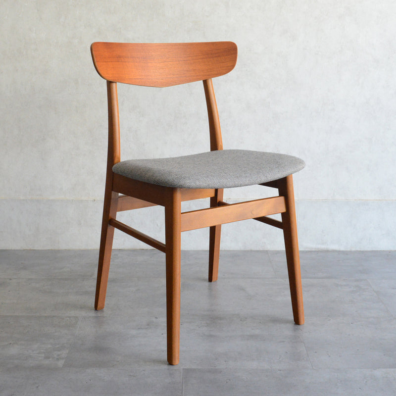 デンマークヴィンテージ ダイニングチェア 3-55(張替済・グレージュヘリンボーン)