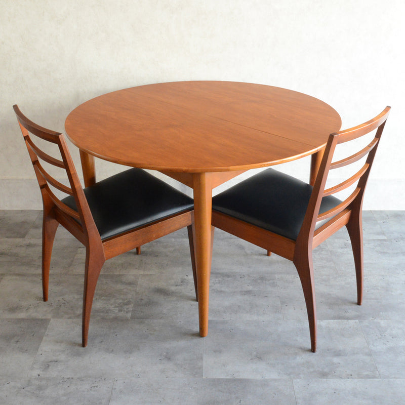 Ｔ様見学予約商品　Jentique コンパクト エクステンション ラウンドテーブル12(天板剥離再塗装済)