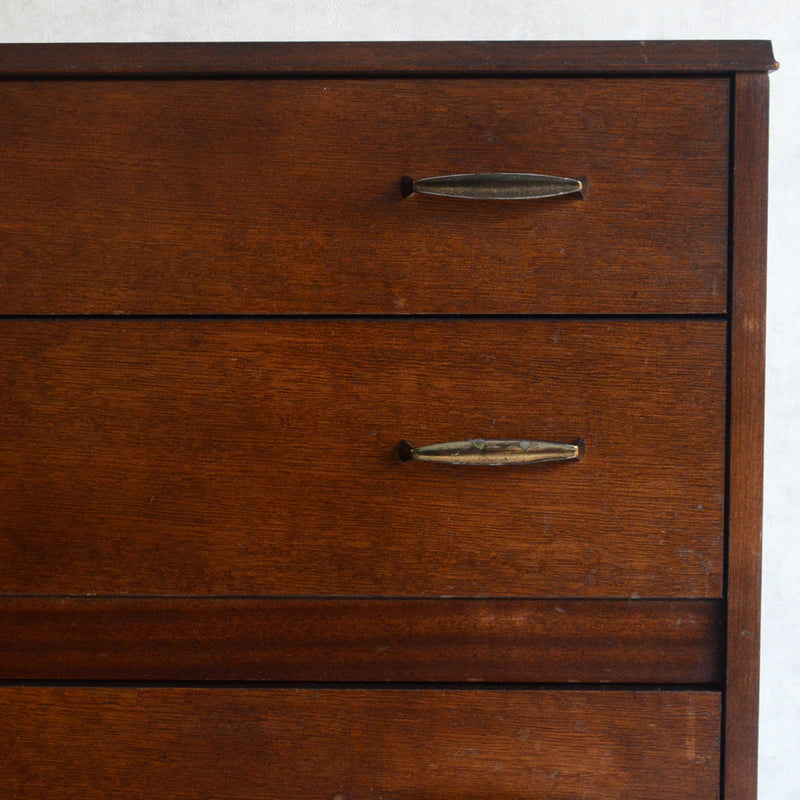 60S ヴィンテージ  オーク4段チェスト