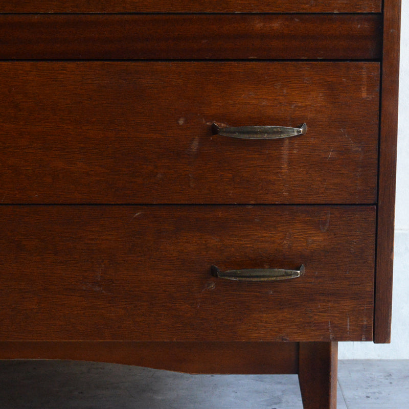 60S ヴィンテージ  オーク4段チェスト