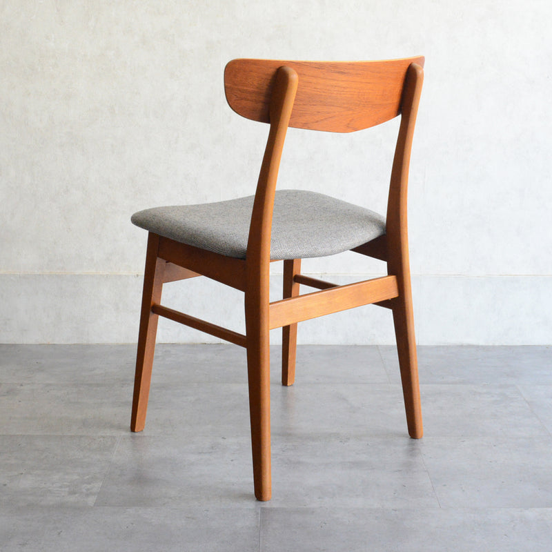 デンマークヴィンテージ ダイニングチェア 3-55(張替済・グレージュヘリンボーン)