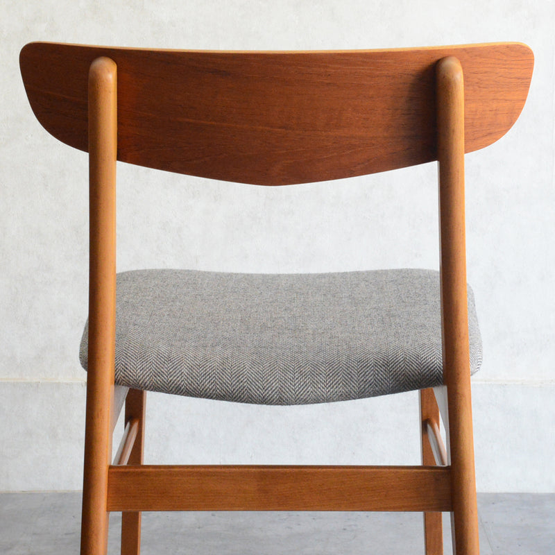 デンマークヴィンテージ ダイニングチェア 3-55(張替済・グレージュヘリンボーン)