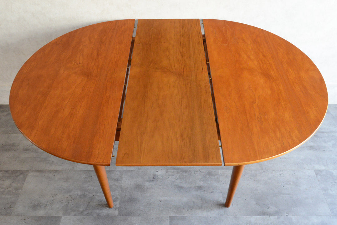 Ｔ様見学予約商品　Jentique コンパクト エクステンション ラウンドテーブル12(天板剥離再塗装済)