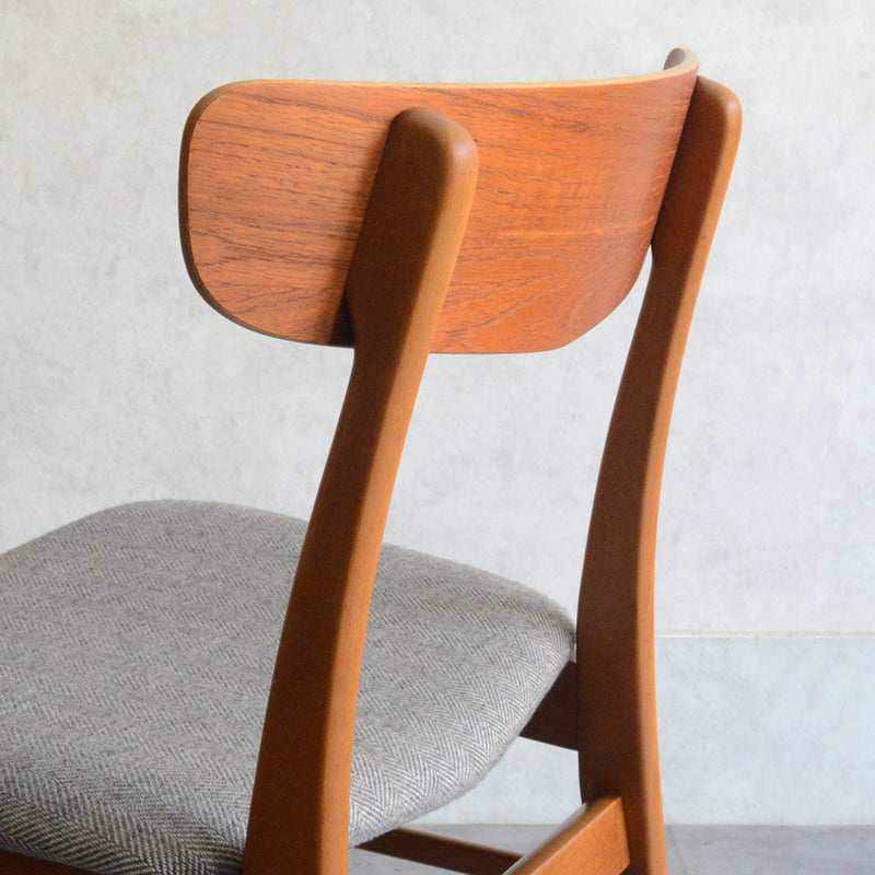 デンマークヴィンテージ ダイニングチェア 3-55(張替済・グレージュヘリンボーン)