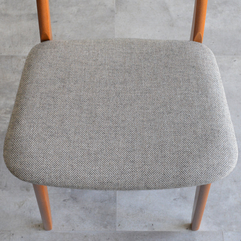 デンマークヴィンテージ ダイニングチェア 3-55(張替済・グレージュヘリンボーン)