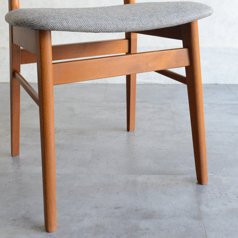 デンマークヴィンテージ ダイニングチェア 3-55(張替済・グレージュヘリンボーン)