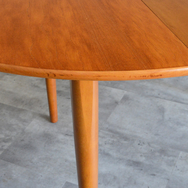 Ｔ様見学予約商品　Jentique コンパクト エクステンション ラウンドテーブル12(天板剥離再塗装済)