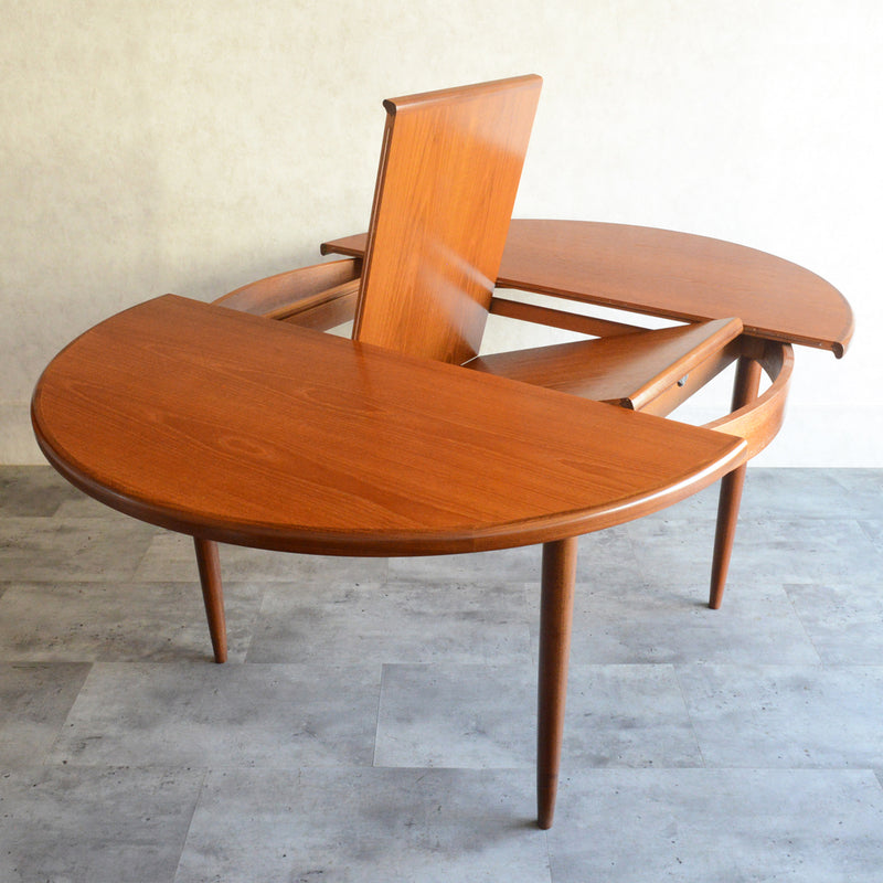 W様見学お取置品　G-PLAN ジープラン  エクステンション ラウンドテーブル 94 (天板剥離再塗装）