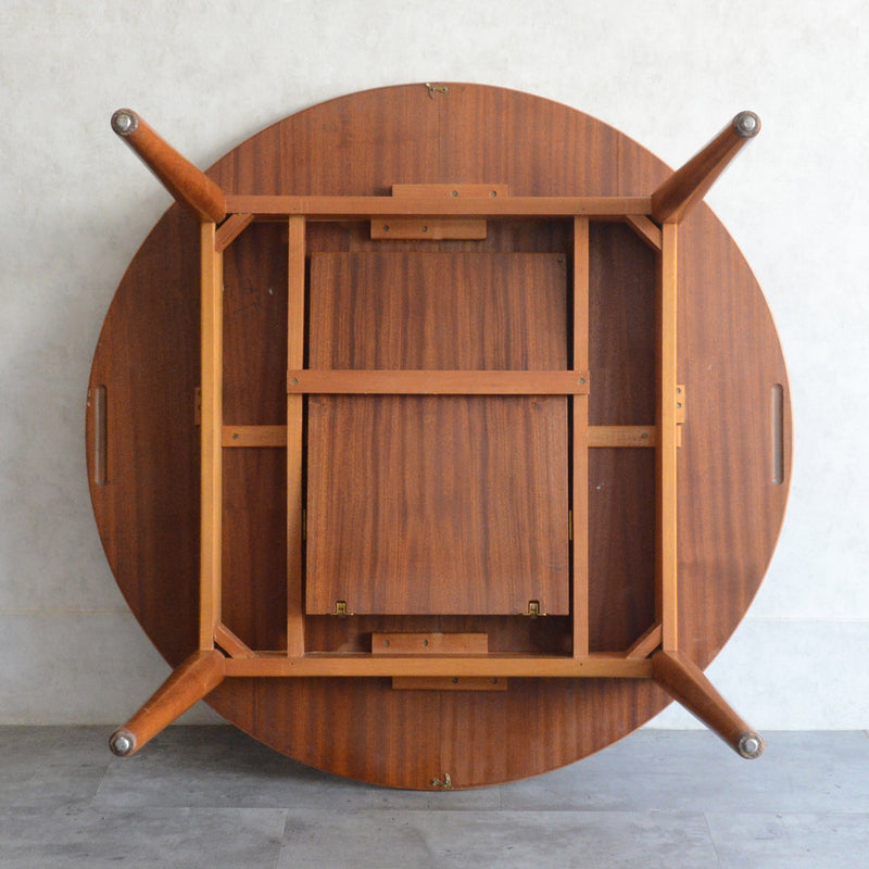 Ｔ様見学予約商品　Jentique コンパクト エクステンション ラウンドテーブル12(天板剥離再塗装済)