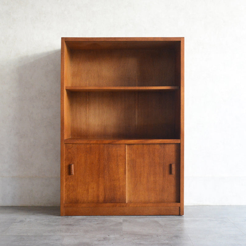 ミッドセンチュリー ヴィンテージ　ガラスキャビネット97(木扉付）