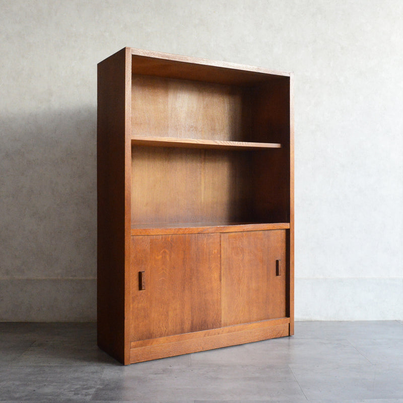 ミッドセンチュリー ヴィンテージ　ガラスキャビネット97(木扉付）