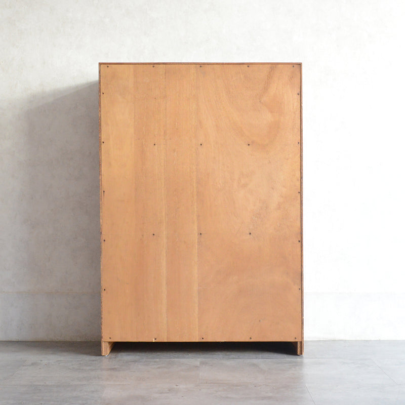 ミッドセンチュリー ヴィンテージ　ガラスキャビネット97(木扉付）