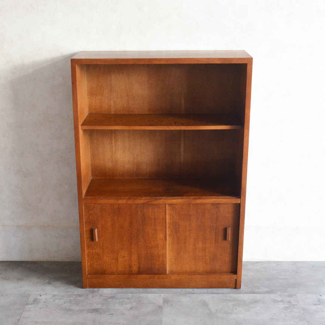 ミッドセンチュリー ヴィンテージ　ガラスキャビネット97(木扉付）