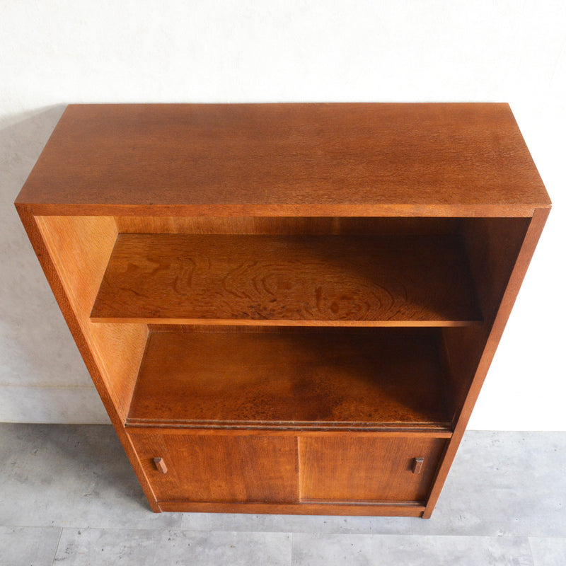 ミッドセンチュリー ヴィンテージ　ガラスキャビネット97(木扉付）