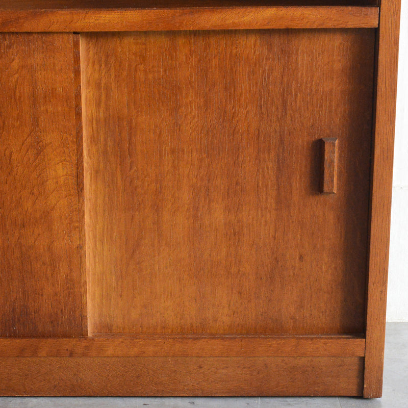 ミッドセンチュリー ヴィンテージ　ガラスキャビネット97(木扉付）