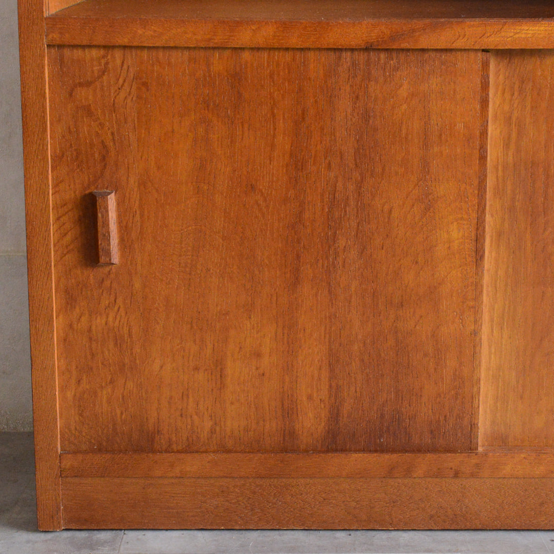 ミッドセンチュリー ヴィンテージ　ガラスキャビネット97(木扉付）