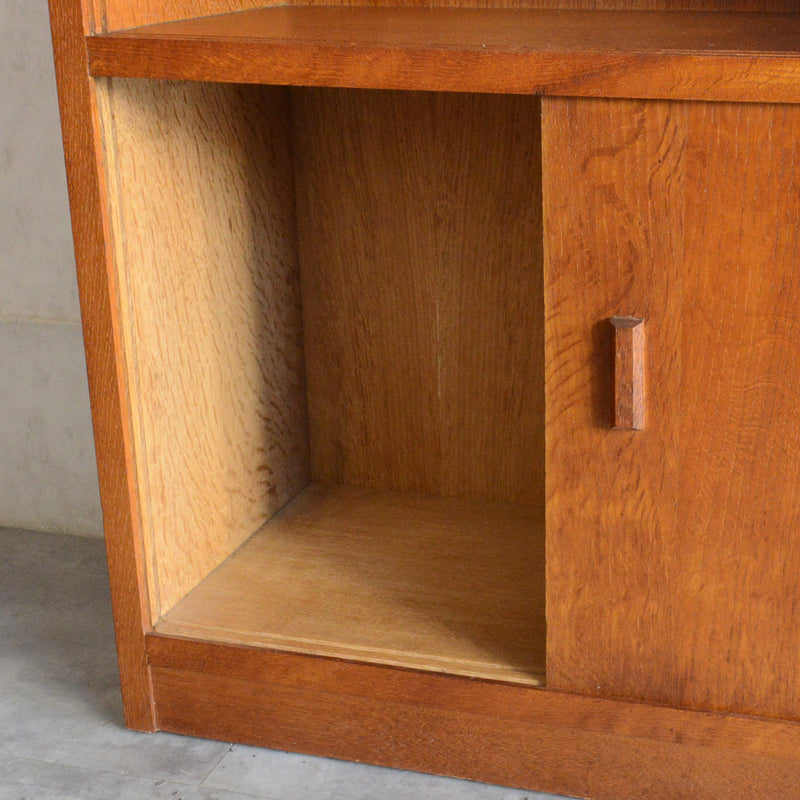 ミッドセンチュリー ヴィンテージ　ガラスキャビネット97(木扉付）